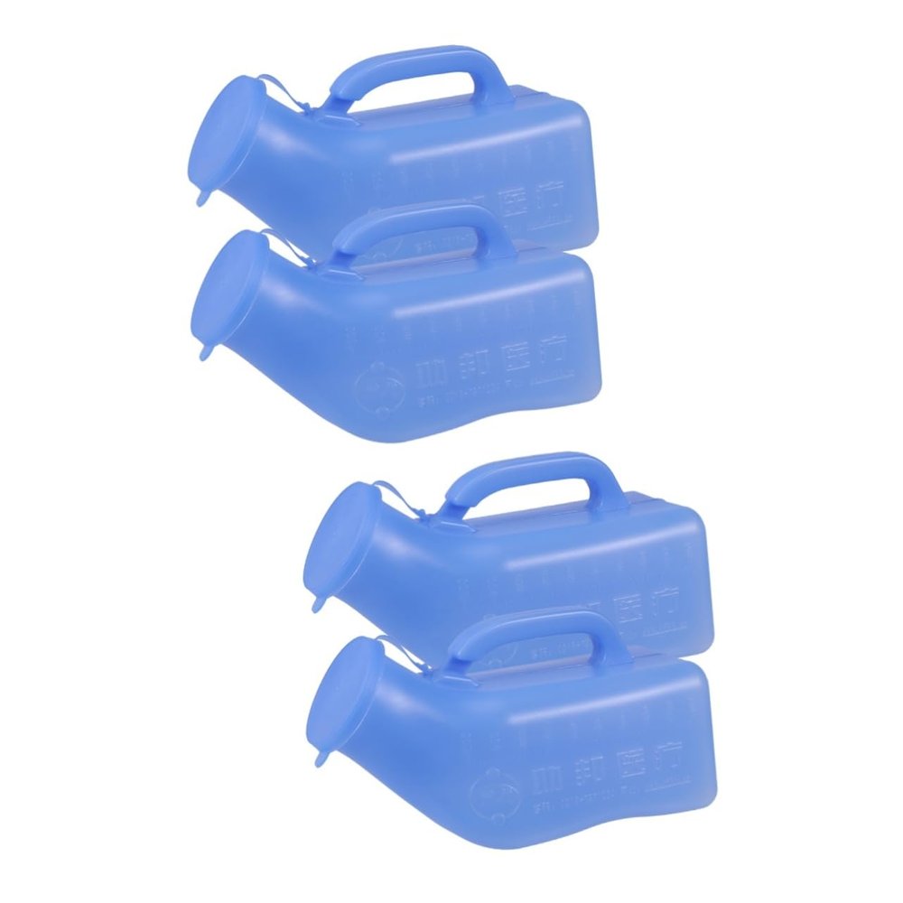 Kisangel 2sets 1000ml Portable Car Urinal for Men Heavy Duty Camping Travel Toilet Blue Unisex Pee Bottle 2pcs*2