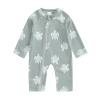 Toddler Baby Boy Swimsuit One Piece Rash Guard Swimwear Long Sleeve Turtle Bathing Suit Zip Up Beachwear Sunsuit (Army Green, 6-12 Months) view 1