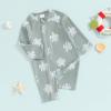 Toddler Baby Boy Swimsuit One Piece Rash Guard Swimwear Long Sleeve Turtle Bathing Suit Zip Up Beachwear Sunsuit (Army Green, 6-12 Months) view 2