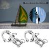 Micro Traders 2Pcs 316 Stainless Steel Snap Shackles Heavy Duty Swivel Eye Snap Shackle Marine Swivel Shackle for Sailboat Spinnaker Halyard 70mm, Silver view 2