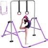 FBSPORT Gymnastics Bar for Kids with Rings,Adjustable Height Gymnastic Horizontal Bars Junior Training Bar Children Folding Training Monkey Bars for Home Using view 1