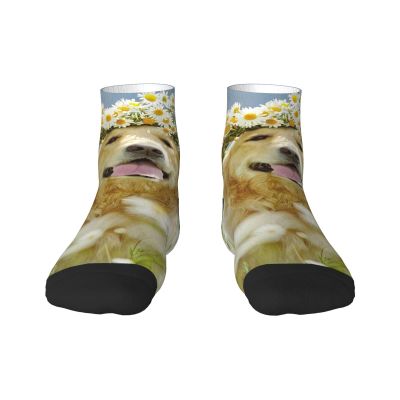 Xsovgoi Golden Retriever Dog Low Cut Ankle Socks 11 No-Show Socks Moisture-Wicking Socks For Men Women