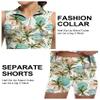 GGOV Tennis Dress for Women Golf Dresses with Shorts Inner Pocket Sleeveless Zip Up Stand Collar Workout Athletic Dresses Green Leaf view 4
