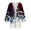 Blusas Casuales De Mujer Bonitas Kimono Cardigans for Women Dressy Casual Lightweight Cardigan Half Sleeve Summer Kimono Cover Up Tops Plus Size Vacation Outfits Spring Fashion(D Wine,3X-Large) view 3