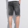 JEsilunmaMY Men's Rolled Hem Summer Denim Shorts Slim Fit Distressed Stretch Jean Shorts Casual Straight Jean Short Pants (Black1,31) view 3