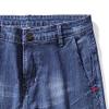 JEsilunmaMY Men's Rolled Hem Summer Denim Shorts Slim Fit Distressed Stretch Jean Shorts Casual Straight Jean Short Pants (Blue1,32) view 4