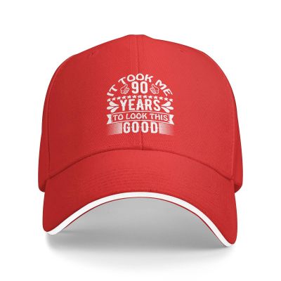 90th Birthday Hat Gift for Women Men 90 Year Old Cap for Grandma Grandpa It Took 90 Years to Look This Good Hat Red