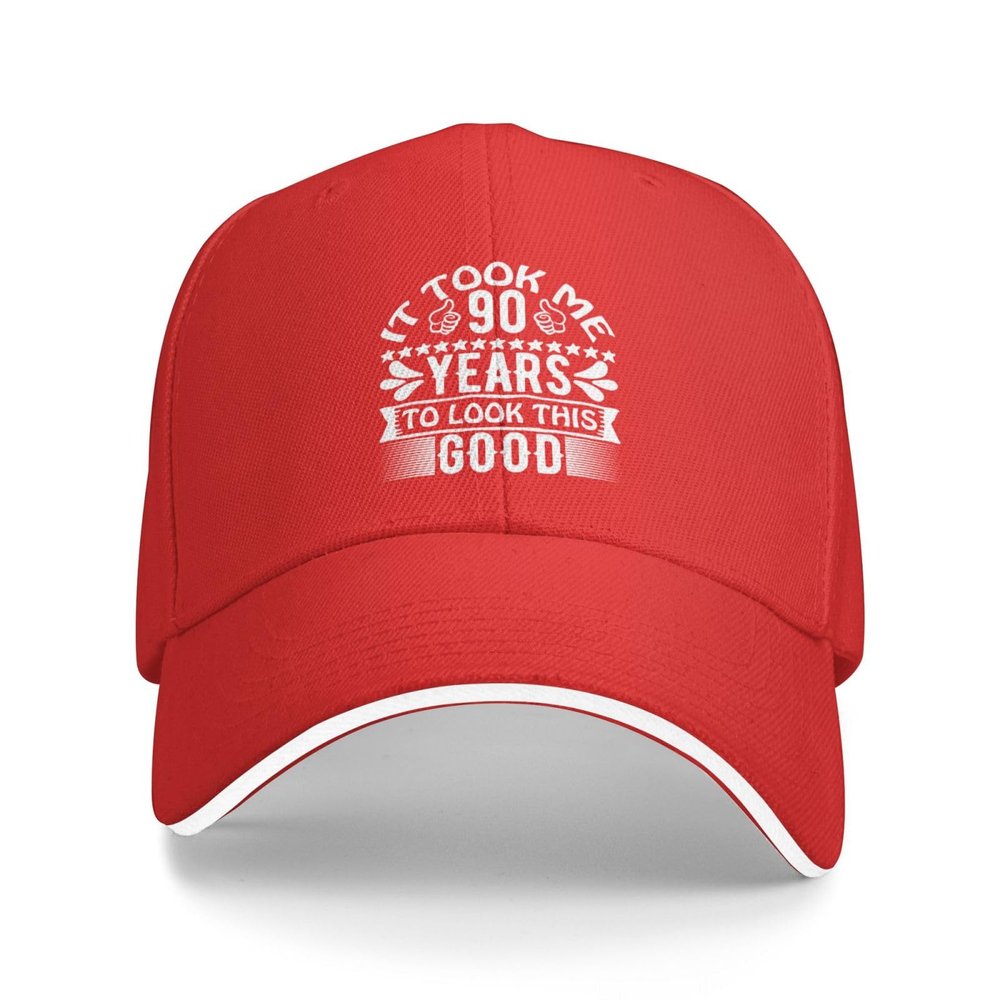 90th Birthday Hat Gift for Women Men 90 Year Old Cap for Grandma Grandpa It Took 90 Years to Look This Good Hat Red
