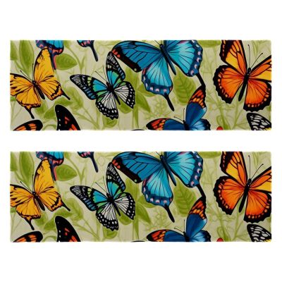 YTYVAGT Bathroom Hand Towels,Workout Towels for Gym Sweat,Yoga Mat Towel,Colored Butterflies,2-Pc