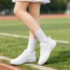 DADAWEN Adult & Youth White Cheerleading Dance Shoes Athletic Training Lightweight Competition Tennis Sneakers Cheer Shoes White US Size 7 M Big Kid view 3