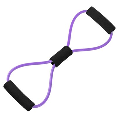 NPQPNAFC Chest Exerciser 8 Word Yoga Fitness Chest Expander Rope Rubber Elastic Band for Sports Exercise Massage Balance Mat for Exercise Stretchers (Color : Purple)