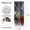 YTYVAGT Hand Towels for Bathroom,Gym Towels for Working Out,Sports Towel,Flower Deer Snow Tree,2-Pc view 3