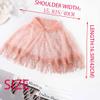 Campsis Floral Lace Scarf Shawl Pink Mesh Wedding Fringe Wraps Tassels Lace Shawls Bridal Cover up Stoles for Women view 3