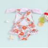 Coduop Toddler Baby Girl Swimsuit Backless One Piece Bathing Suit Floral Sleeveless Summer Swimwear Beach Wear (A-Pink, 18-24 Months) view 4