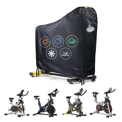 Stationary Bike Cover Waterproof OutdoorUpright Exercise Bike Cover with Air Vent,Waterproof Strip,4 Windproof Buckles,All Weather Large Cover for Peloton Bike,Suitable for Peloton Bike+ and Schwinn