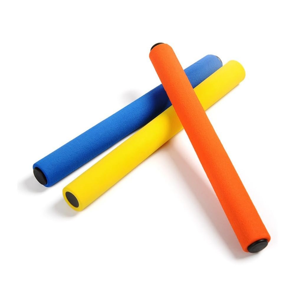 Kikeep Track and Field Relay Batons Sticks Assorted Color Relay Running Race Batons Sticks Foam Relay Running Baton 3 Pack Track & Field Sticks (3)