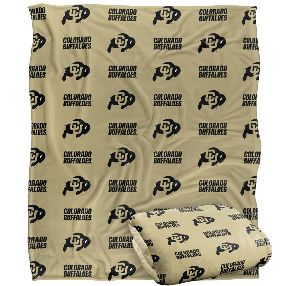 University of Colorado Buffaloes Blanket, 50"x60" Logo Pattern, Silky Touch Super Soft Throw