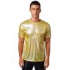 Zaldita Men's Shiny Metallic Round Neck Short Sleeve Tee Party Clubwear T Shirt Dance Top Costume Gold Medium view 1