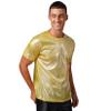 Zaldita Men's Shiny Metallic Round Neck Short Sleeve Tee Party Clubwear T Shirt Dance Top Costume Gold Medium view 3