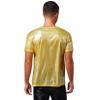 Zaldita Men's Shiny Metallic Round Neck Short Sleeve Tee Party Clubwear T Shirt Dance Top Costume Gold Medium view 4