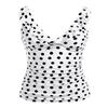 Yonique Women's Tankini Top Only Tummy Control Bathing Suit Top Ruffle Swimsuit Top V Neck Swim Tank Top No Bottom White Dot L view 1