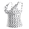 Yonique Women's Tankini Top Only Tummy Control Bathing Suit Top Ruffle Swimsuit Top V Neck Swim Tank Top No Bottom White Dot L view 3