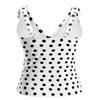 Yonique Women's Tankini Top Only Tummy Control Bathing Suit Top Ruffle Swimsuit Top V Neck Swim Tank Top No Bottom White Dot L view 4