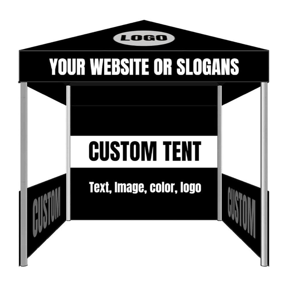 LANTENTSUN 10x10FT Custom Canopy Tent for Outdoor Business Event Pop Up Food Booth Tent with Logo Text Photo Color