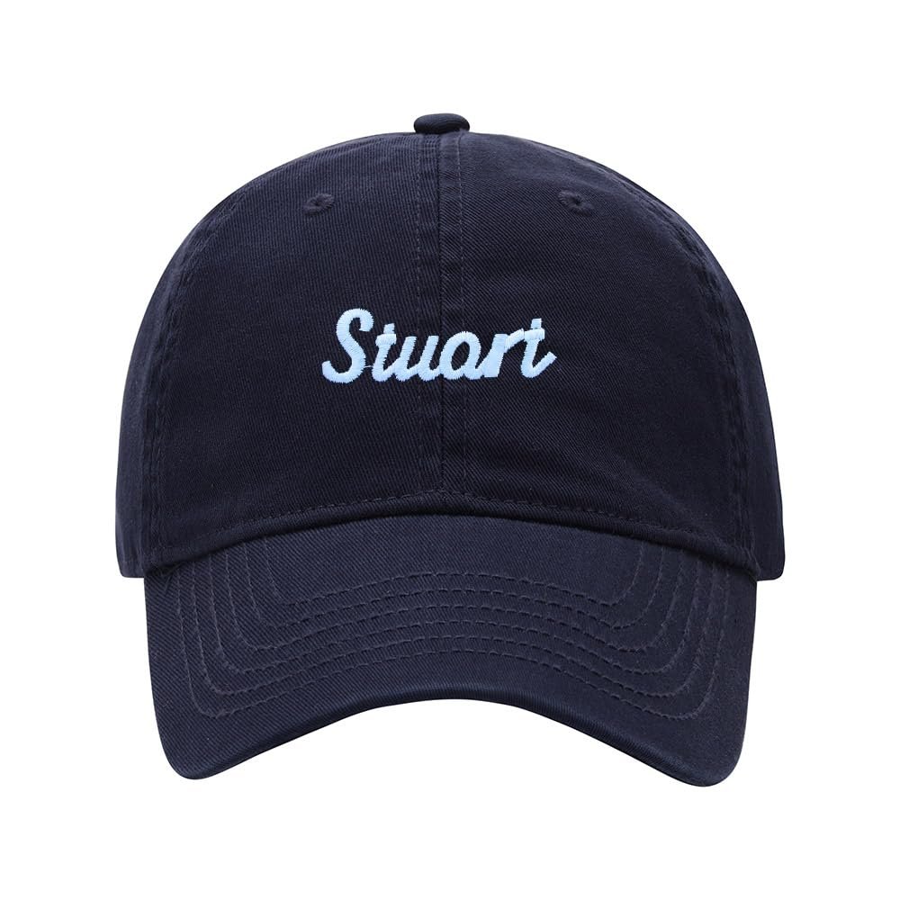 Baseball Cap Men Women Name Stuart Gift Embroidered Unisex Classic Adjustable Strapback Dad Hat (7 1/2,Navy)