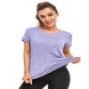Abrooical Women's Short Sleeve Sportswear Hiking Top Lightweight Quick Dry Fitness Soprt Tee Side Split Lavender Small view 2