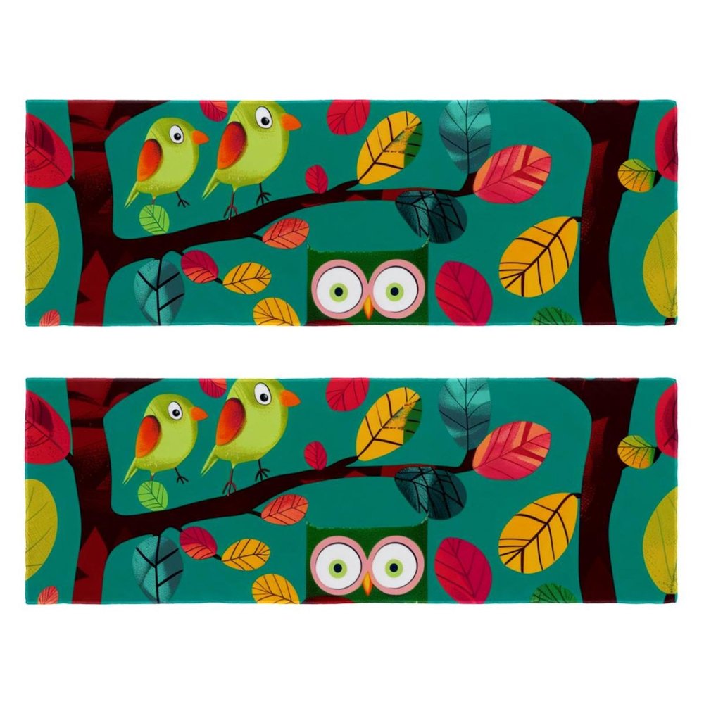 YTYVAGT Bathroom Hand Towels,Workout Towels for Gym Sweat,Yoga Mat Towel,Cartoon Eagle Fruit Tree Owl,2-Pc