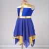 TSSOE Kids Girls Liturgical Praise Tunic Lyrical Dance Dress Sleeveless Color Block Worship Costume Royal Blue 12 Years view 3