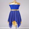 TSSOE Kids Girls Liturgical Praise Tunic Lyrical Dance Dress Sleeveless Color Block Worship Costume Royal Blue 12 Years view 4