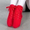 Egmy Women Men Canvas Casual Shoes House Shoes Jazz Boots Dance Shoes Soft Soled Exercise Shoes Womens (Red, 8.5) view 2
