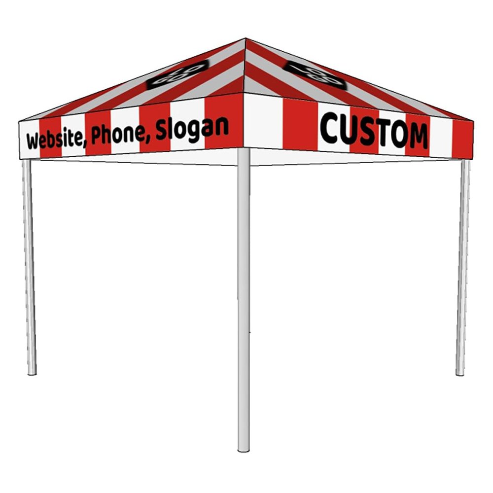 LANTENTSUN 10x10FT Custom Canopy Tent for Outdoor Business Event Pop Up Food Booth Tent with Logo Text Photo Color