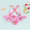 Coduop Toddler Baby Girl Swimsuit Backless One Piece Bathing Suit Floral Sleeveless Summer Swimwear Beach Wear (E-Pink, 5-6 Years) view 4