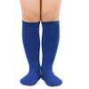 Zando Youth Soccer Socks Blue Baseball Socks Boys Soccer Socks Kids Knee High Sock Cotton Long Sock for Girls Kids Outdoor Athletic Dress Tube Pure Blue 10-12 Years view 1
