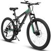 Ecarpat 26 Dual Full Suspension Mountain Bike21-Speed Dual Disc Brakes Carbon Steel Mens Women Mountain Bike, Sport Cycling MTB Bicycle for Adult view 1