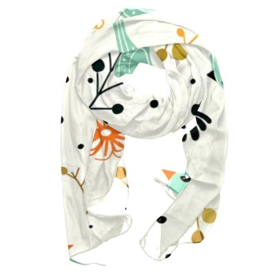 YTYVAGT Scarf for Women,Womens Scarf,Head Scarf for Women,Flower Bird Plant Leaves