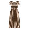 AIMAOMI Girl's Short Sleeve Floral Print Loose Casual Long Maxi Dress with Pockets 4~12 Years (Coffee, 11-12 Years) view 2