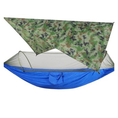 Camping Hammock Portable Outdoor Quick Open Double Net Hammocks Travel Camping Hanging Hammock Swing and Canopy Tent Awnings (Color : 8)