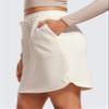 CRZ YOGA Comfy Cotton Sweat Skirts for Women 17'' Linerless Casual Work Lounge Athletic Jersey Skirt with Pockets White Apricot X-Large view 4