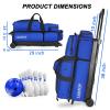 LARIPOP 3 Ball Bowling Bags with Wheels,Rolling Bowling Ball Bag for 3 Balls & Accessories -Retractable Handle Extends to 38" view 2