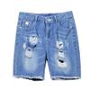 JEsilunmaMY Men's Casual Wash Denim Shorts Mid Waist Distressed Ripped Short Jeans Loose Fit Hip Hop Summer Beach Shorts (Blue2,35) view 1