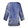 Generic Women Cardigan Floral Printed Summer Three Quarter Sleeve Tops Dressy Casual Lightweight Plus Size Cardigan Womens 3/4 Sleeve Cardigan Yellow Button Crop Top CardiganX-Large,2-Royal Blue view 4