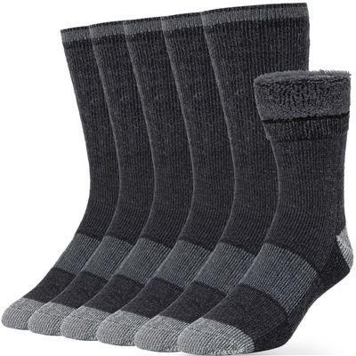 Alvada Warm Thermal Wool Socks for Winter Moisture Wicking and Breathable Cozy Boot Socks Charcoal XSS