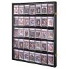 Baseball Card Display Case 35 Graded Sport Card Display Case Wall Mount with Clear View and UV Protection Acrylic Door for Baseball Football Basketball Hockey Trading Card Collection, Black view 1