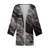 NineFit Basics Kimonos for Women Dressy Casual Three Quarter Sleeve Summer Cardigan Plus Size Floral Printed Lightweight Tops Womens Petite Large Sweaters Women's Sweater Cardigan3X-Large,2-Black view 3