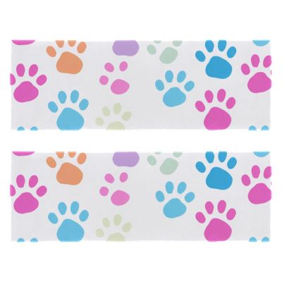 YTYVAGT Bathroom Hand Towels,Workout Towels for Gym Sweat,Yoga Mat Towel,Colorful Dog Footprints Cartoon,2-Pc
