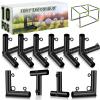 Blulu 10 Pieces 1'' Golf Frame Corner Kit DIY Canopy Fittings Kit with Threaded Eye Bolts for EMT Pipe 10" l x 10" W x 10" H Practice Golf Cage Net Indoor Outdoor Home, Black view 1